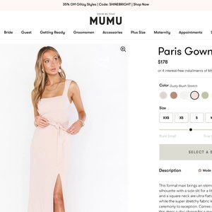 Show Me Your Mumu Paris Gown XS